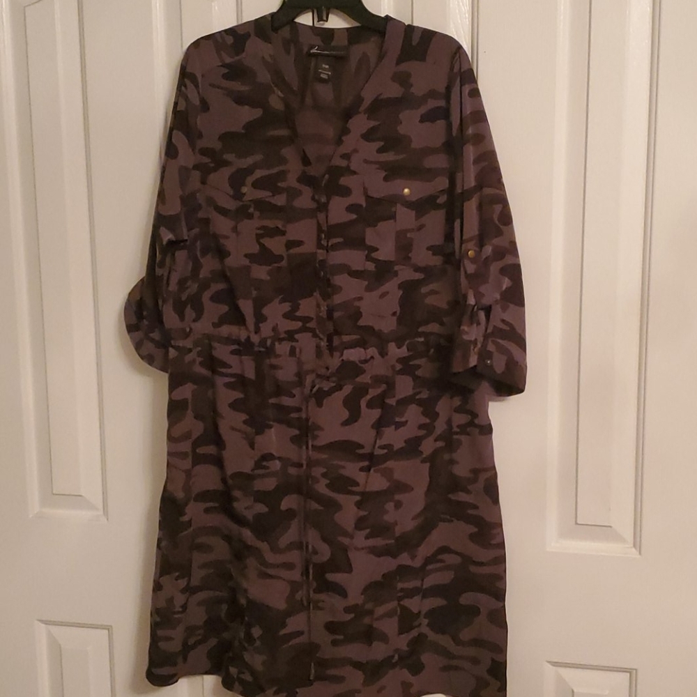 Dark Green Camo Dress by Lane Bryant